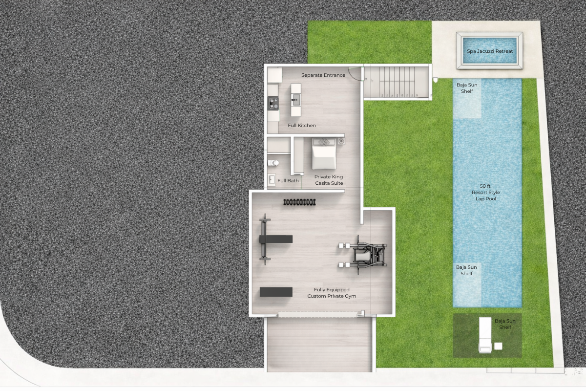 Villa Utopia private king casita suite floor plan