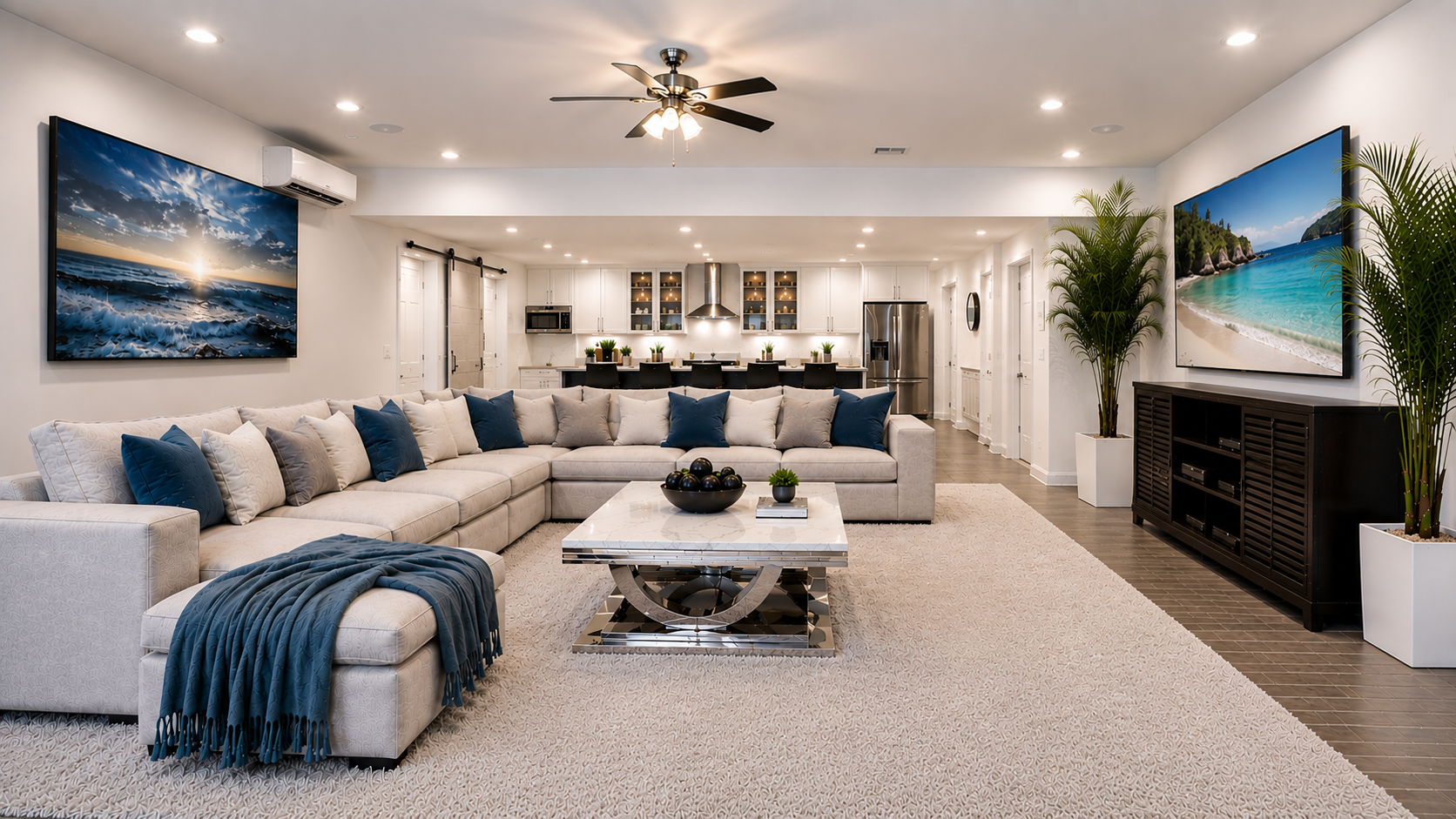 1,400 sq ft great room living area